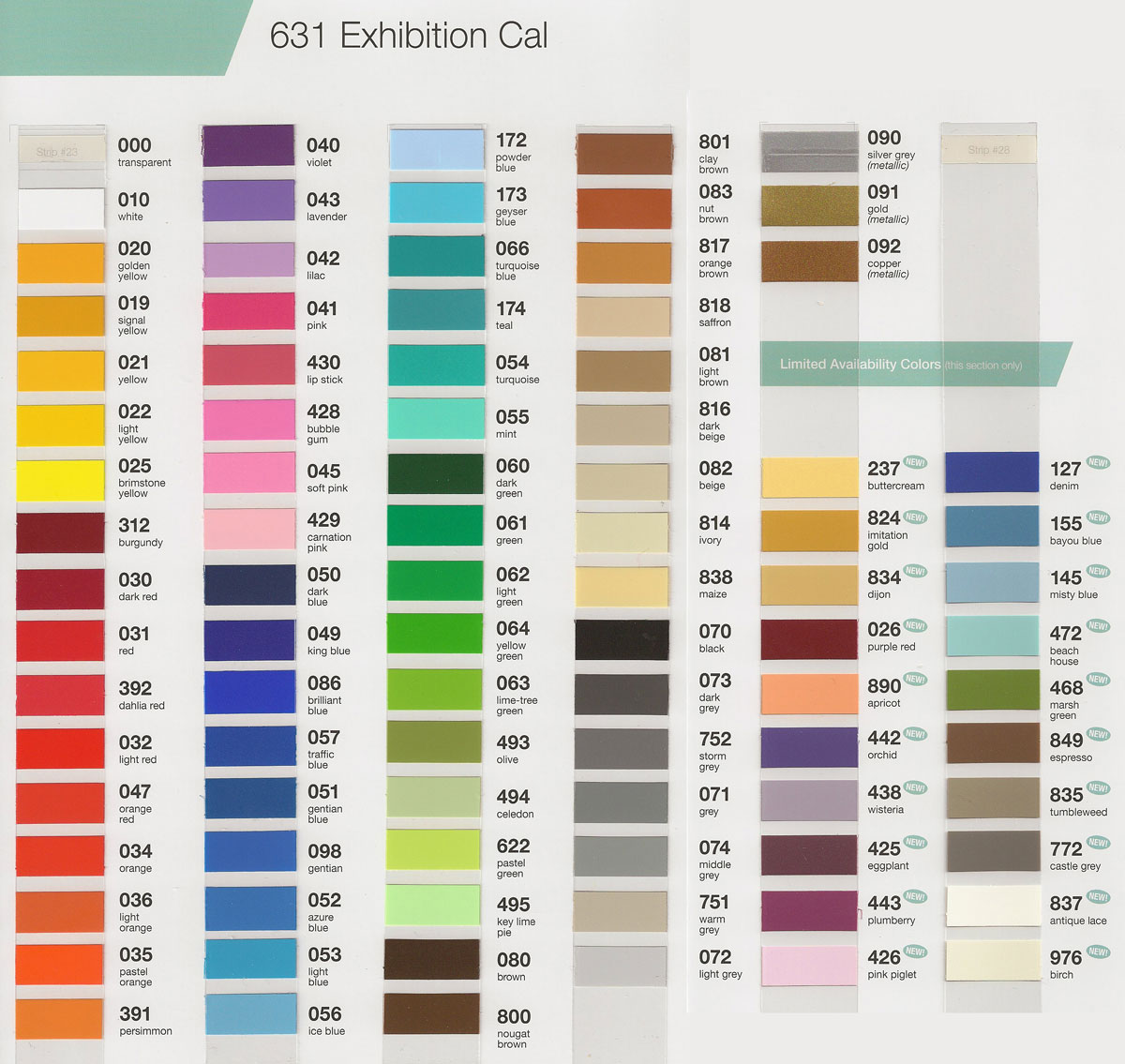 oracal 631 color chart