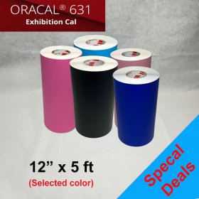 Oracal 631 Matte Removable Adhesive Vinyl Film 12" x 5 FT (selected color)