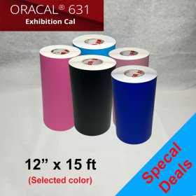 Oracal 631 Matte Removable Adhesive Vinyl Film 12" x 15 FT (selected color)