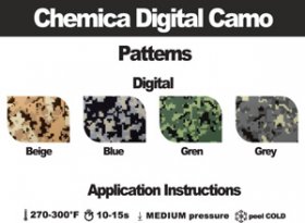 Chemica Fashion Digital Camo Heat Transfer Vinyl 6" x 15" craft