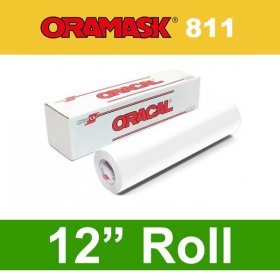 Oracal 811 12" x 50 yd Paint Mask Stencil, Opaque White